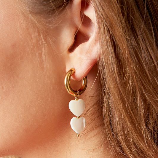 Stainless steel earrings "Kardía" 14K gold plated